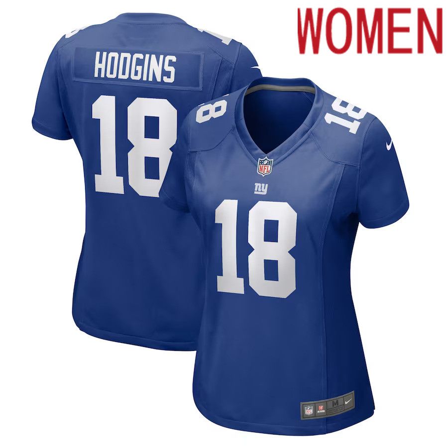Women New York Giants 18 Isaiah Hodgins Nike Royal Home Game Player NFL Jersey